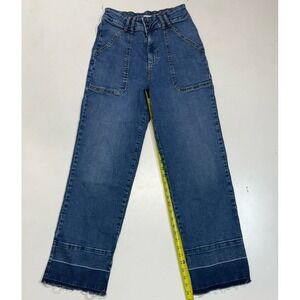 Bagatelle New York High Waist Wide Leg Jeans Distressed‎ Hem Women's Size 26